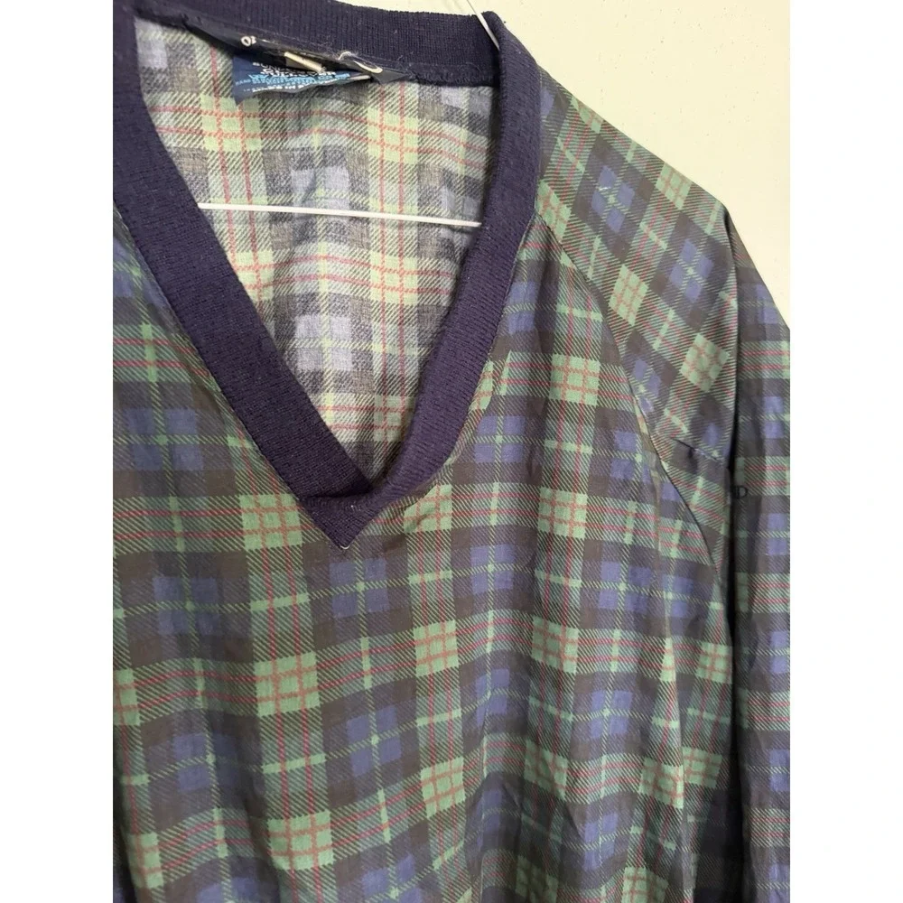 vintage 1990s Sunderland of Scotland V-neck plaid pullover windshirt sweater 2XL
